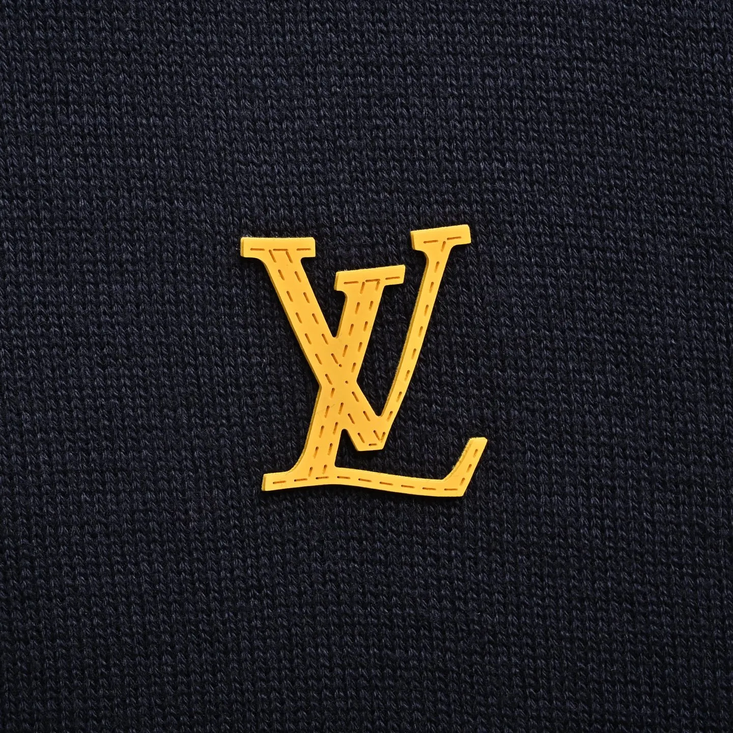 Louis Vuitton/Louis Vuitton 26ss chest silicone badge knitted short sleeves
